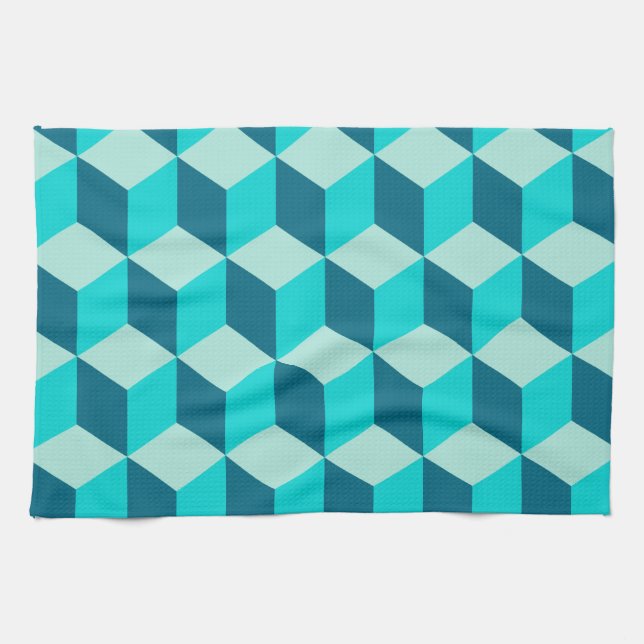 Linge De Cuisine Boy Blue Building Blocs Motif sans couture (Horizontal)