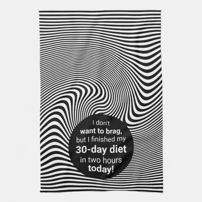 Linge De Cuisine Brag À Propos De Diet Drôle Plaisanterie (Vertical)