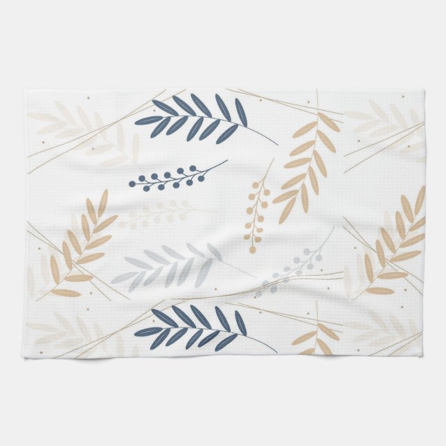 Linge De Cuisine branche florale (Horizontal)