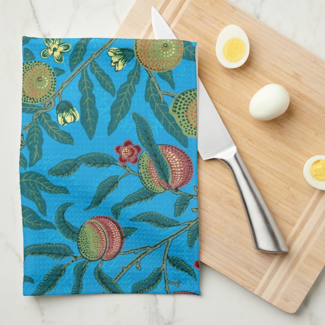 Linge De Cuisine Branches avec grenades par William Morris  (Quart Plié)