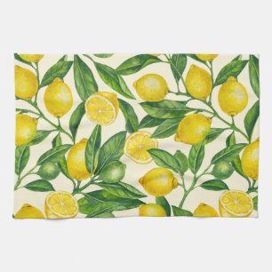 Linge De Cuisine Branches de citron vert et jaune