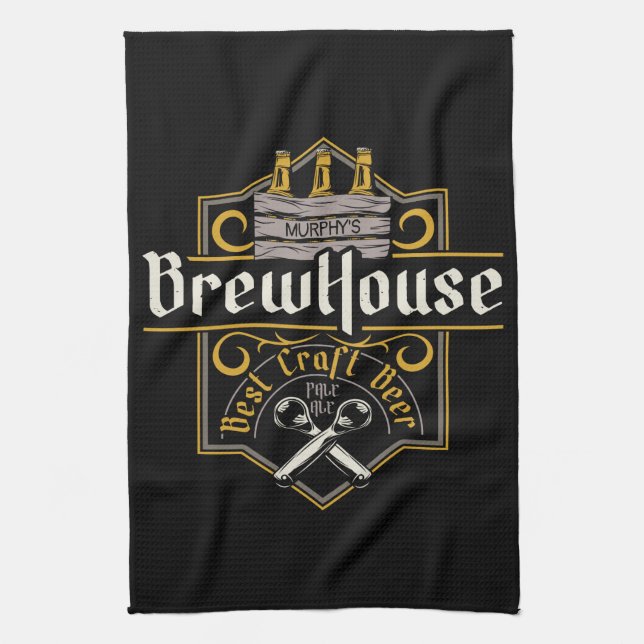 Linge De Cuisine BrewHouse personnalisée Meilleure bière artisanale (Vertical)