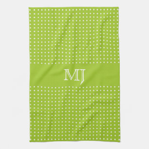 Linge De Cuisine Bright & Green Polkadot Motif
