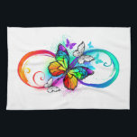 Linge De Cuisine Bright infinity with rainbow butterfly<br><div class="desc">multicolor,  bright,  symbole of infinity with rainbow,  detailed butterfly monarch. Rainbow butterfly. Rainbow infinity.</div>