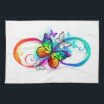 Linge De Cuisine Bright infinity with rainbow butterfly<br><div class="desc">multicolor,  bright,  symbole of infinity with rainbow,  detailed butterfly monarch. Rainbow butterfly. Rainbow infinity.</div>