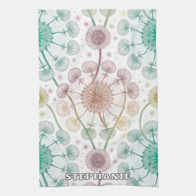 Linge De Cuisine Brise de Dandelion Whimsical - Pastel Botanique (Vertical)