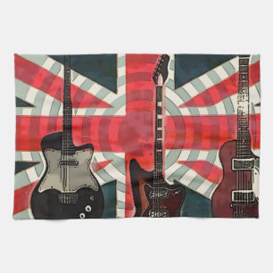 Linge De Cuisine British Union Jack Flag Rock Roll Electric Guitar