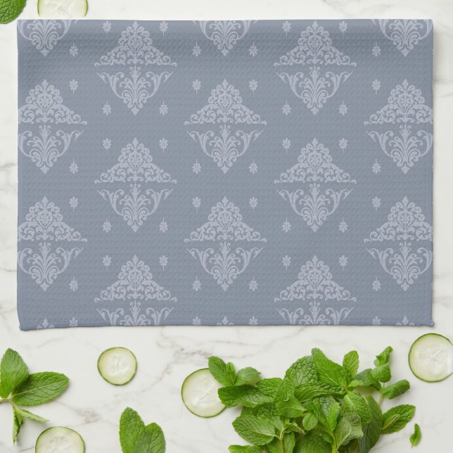 Linge De Cuisine Brocade sur vert (Plié)