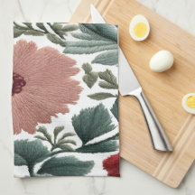 Broderie. Fleurs. Gros plan des fleurs