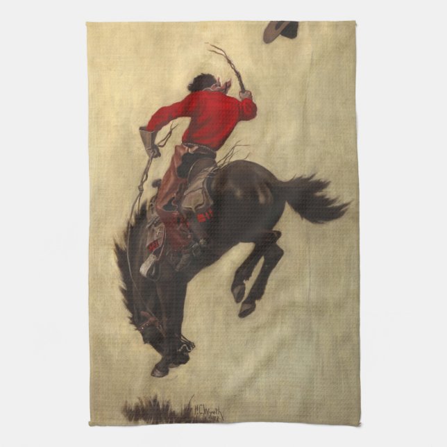 Linge De Cuisine Bronco par Newell Convers Wyeth (Vertical)