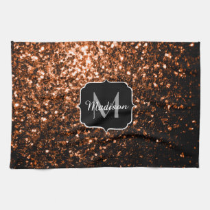 Linge De Cuisine Bronze brun cuivre fausse parties scintillant scin