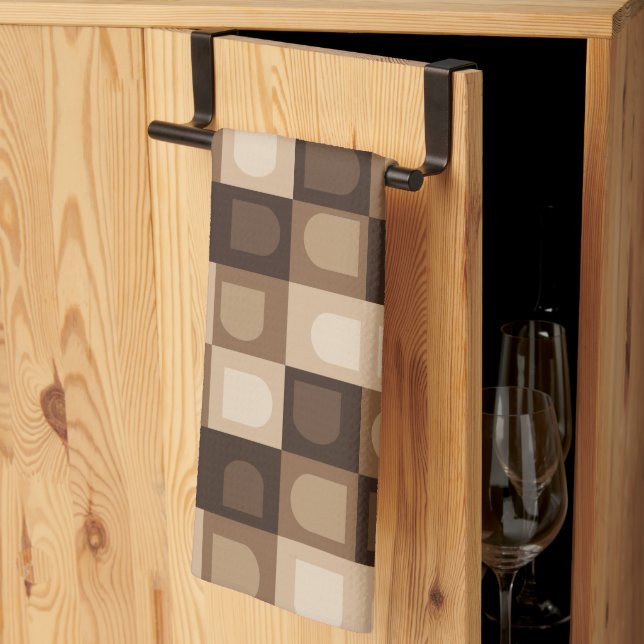 Linge De Cuisine Brown moderne Boho Arch Motif Aztèque géométrique (Pliage en tiers)