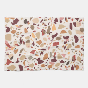 Linge De Cuisine Brown terrazzo : vintage, motif à la mode.