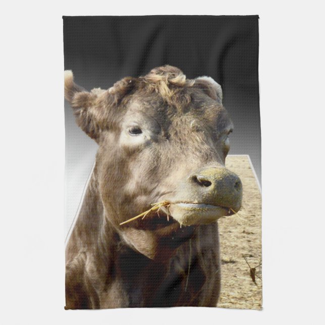 Linge De Cuisine Brown Vache Munissant La Face De Poil, (Vertical)