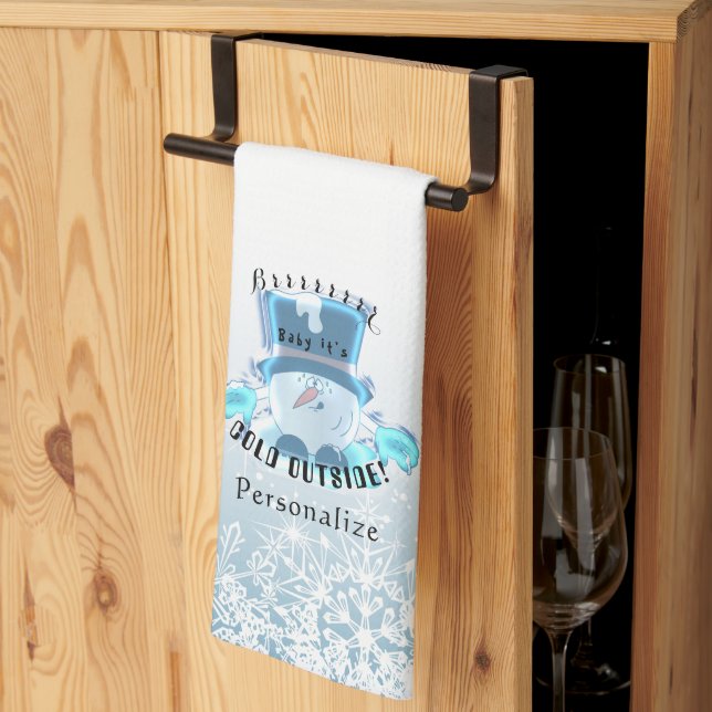 Linge De Cuisine Brrrr, Baby It's Cold Outside - Snowflakes (Pliage en tiers)