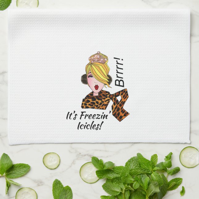 Linge De Cuisine "Brrrr - C’est les Icicles de Freezin !" (Plié)