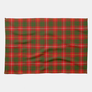 Linge De Cuisine Bruce tartan rouge vert plaid