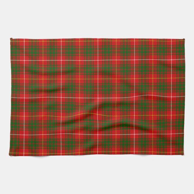 Linge De Cuisine Bruce tartan rouge vert plaid (Horizontal)