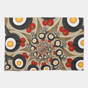 Linge De Cuisine Brunch Fractal Art Drôle Nourriture, Tomates, Oeuf