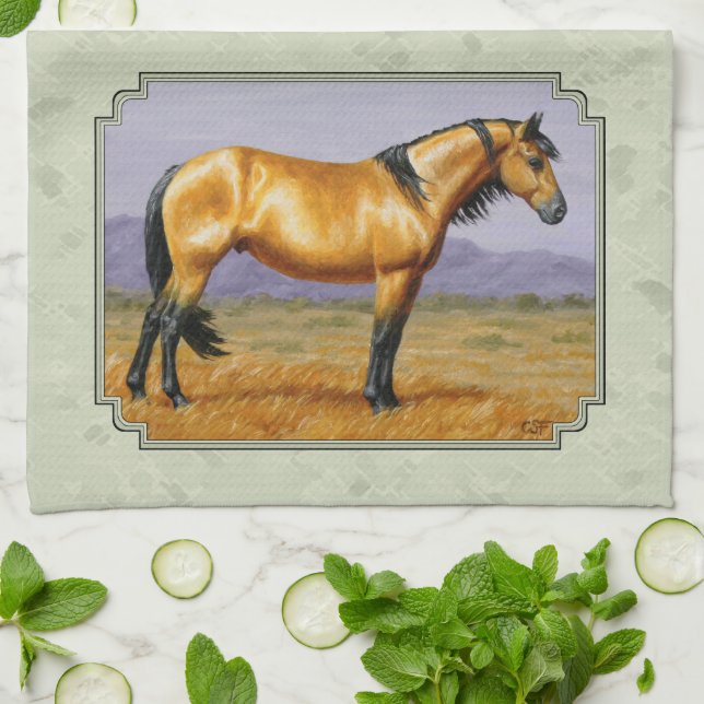 Linge De Cuisine Buckskin Horse Mustang Stallion (Plié)