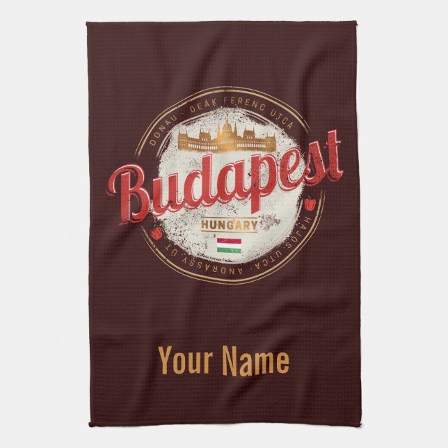 Linge De Cuisine Budapest Design Hongrie Parlement Vintage (Vertical)