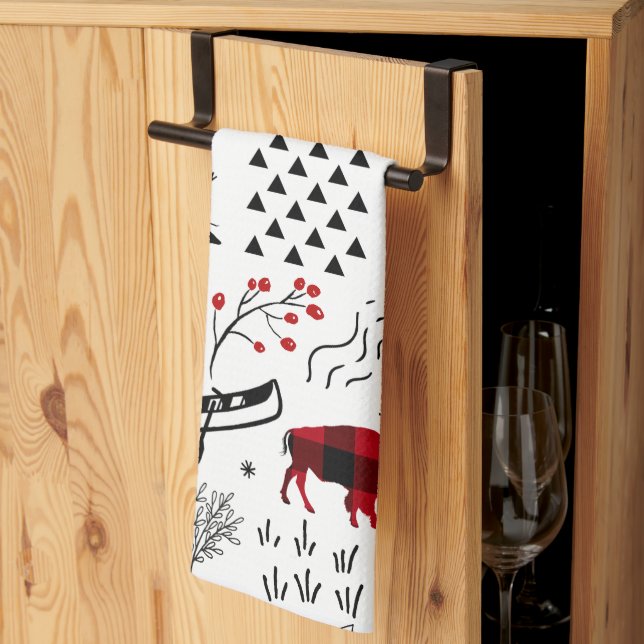 Linge De Cuisine Buffalo Adventures Black and Red Plaid ID599 (Pliage en tiers)