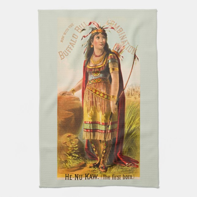 Linge De Cuisine Buffalo Bill Cody Handsomest Indian Maiden 1880 (Vertical)