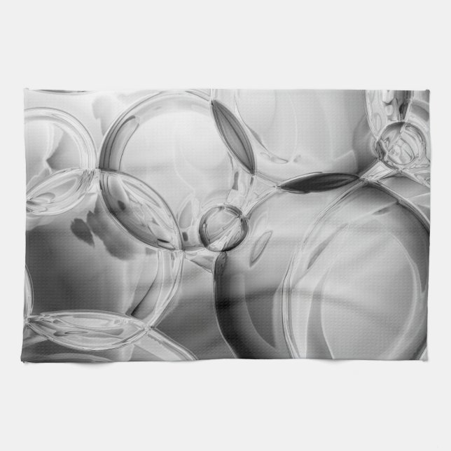 Linge De Cuisine Bulles noires (Horizontal)