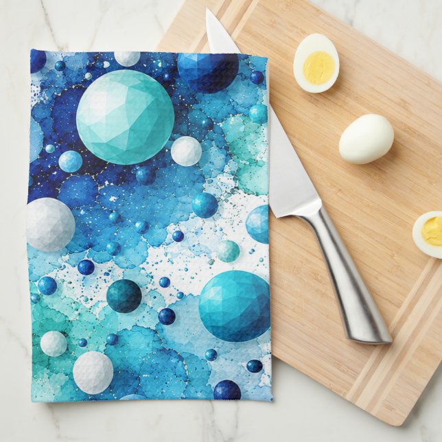 Linge De Cuisine Bulles Poly Côtières  (Quart Plié)