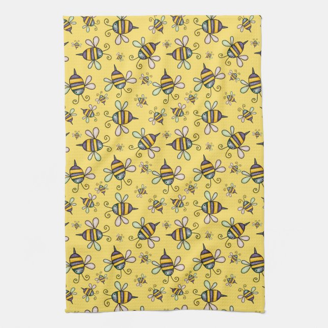 Linge De Cuisine Bumble Bee Motif (Vertical)