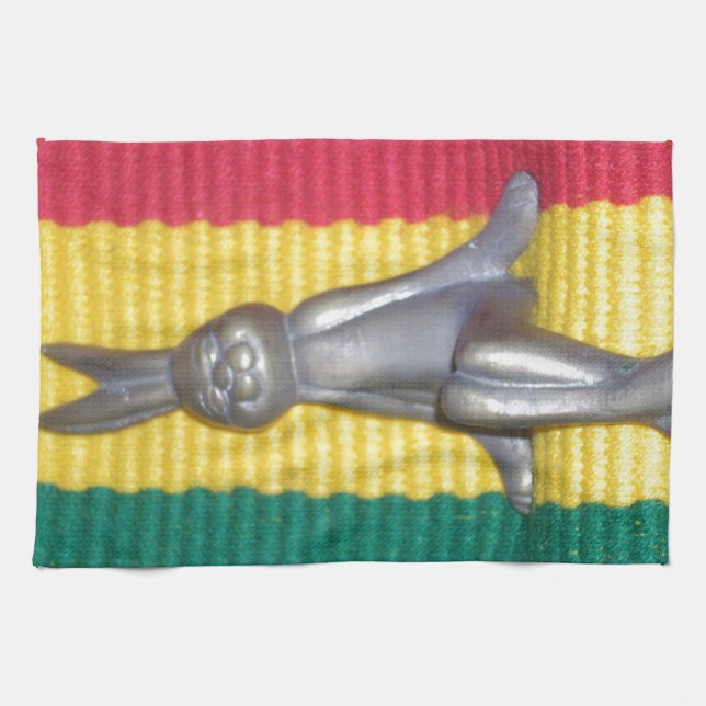Linge De Cuisine Bunny à Rasta Couleurs : Une touche d'art Super (Horizontal)
