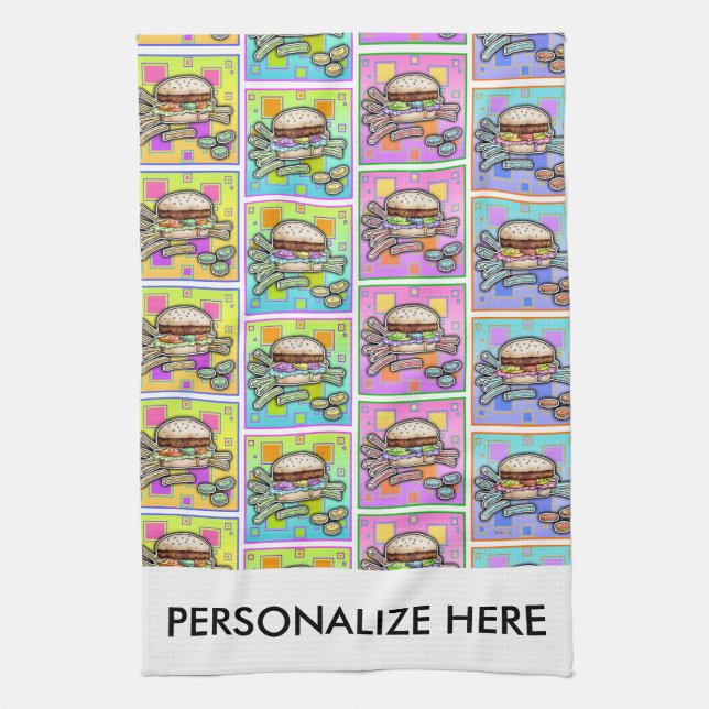 Linge De Cuisine BURGER POP ART (Hamburger) (Vertical)