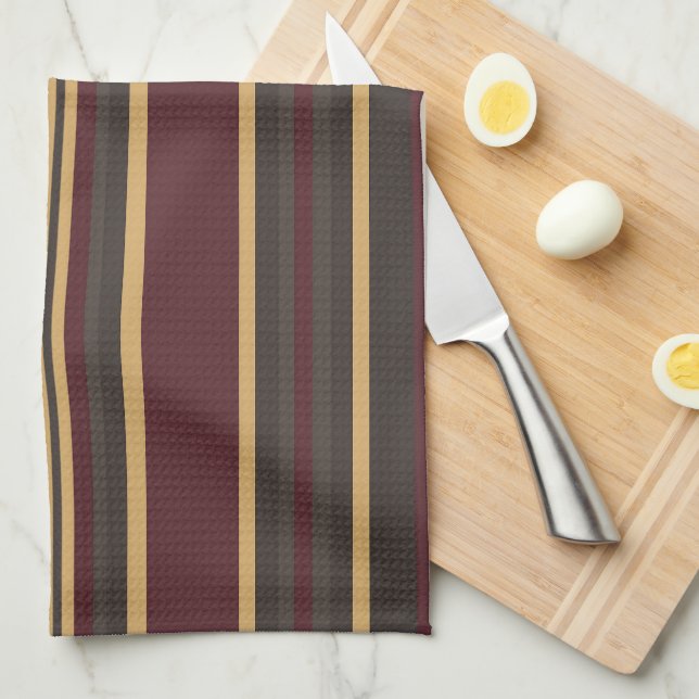 Linge De Cuisine Burgundy Gold (Quart Plié)