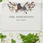 Linge De Cuisine burgundy marine stag aquarelle florale élégant bai<br><div class="desc">Feuillage rustique,  fleurs et bois de cerf maison personnalisent ensemble de serviettes cadeaux mariage. Avec de belles aquarelles,  des fleurs blanches,  bordeaux,  bleu marine et rose pâle,  des bois de cerf,  cet ensemble rustique moderne saura être classe dans votre maison et un grand rappel de votre jour spécial.</div>