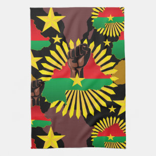 Linge De Cuisine Burkina Faso Carte, drapeau et première révolution
