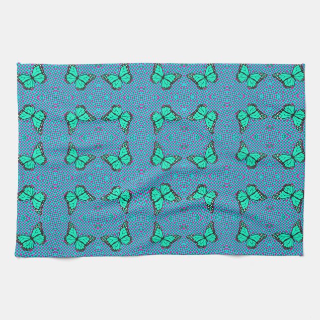 LINGE DE CUISINE BUTTERFLY BLEU (Horizontal)