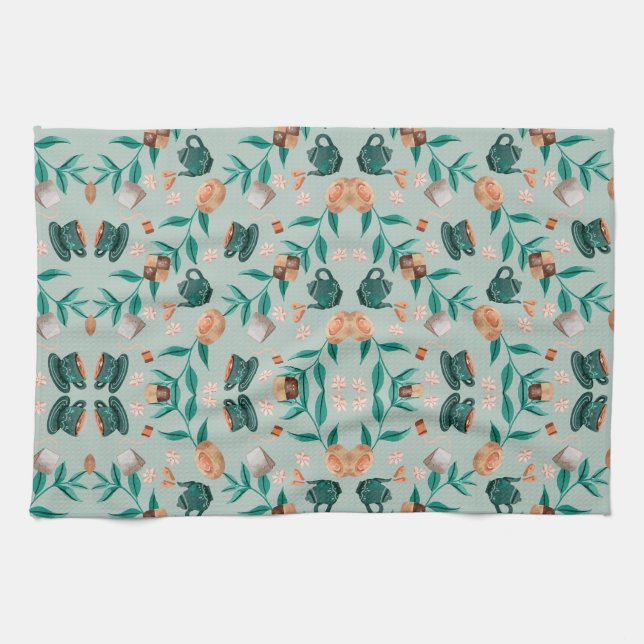 Linge De Cuisine Butterfly motifs on a light background (Horizontal)