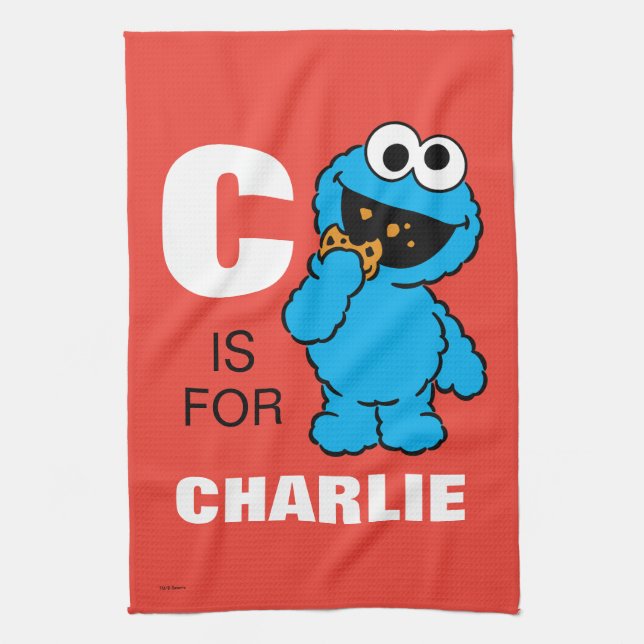 Linge De Cuisine C est pour Cookie Monster | Ajouter Votre Nom (Vertical)