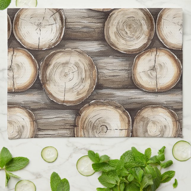 Linge De Cuisine Cabine de bois Noël (Plié)