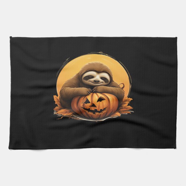Linge De Cuisine Cabine de couchage et Halloween Citrouille classiq (Horizontal)
