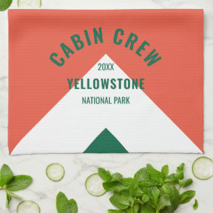 Linge De Cuisine Cabine de famille Nom personnalisé Red Green Retro