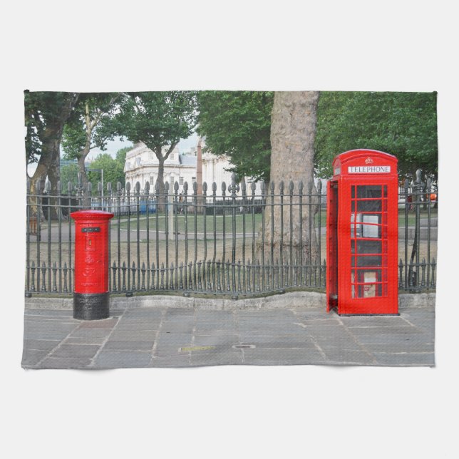 Linge De Cuisine Cabine téléphonique et boîte postale de Londres (Horizontal)