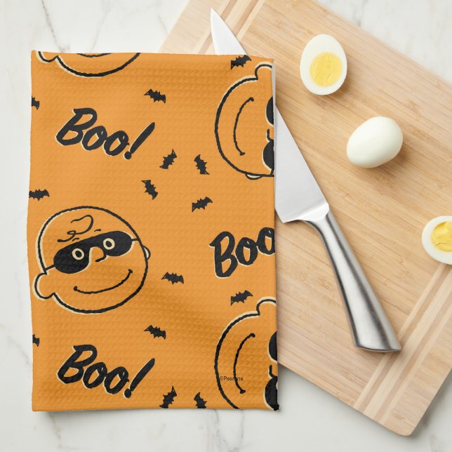 Linge De Cuisine cacahuètes | Charlie Brown Boo ! Motif (Quart Plié)