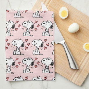 Linge De Cuisine cacahuètes   Coeurs de snoopy