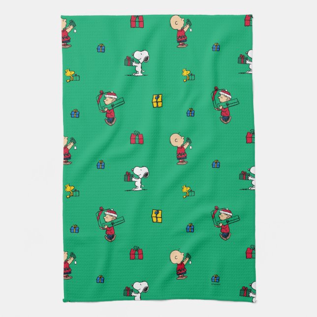 Linge De Cuisine cacahuètes | Motif cadeau de Noël (Vertical)
