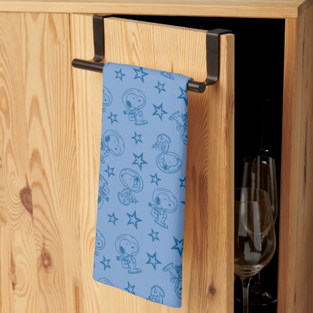 Linge De Cuisine cacahuètes | Snoopy Blue Space Astronaut Motif (Pliage en tiers)