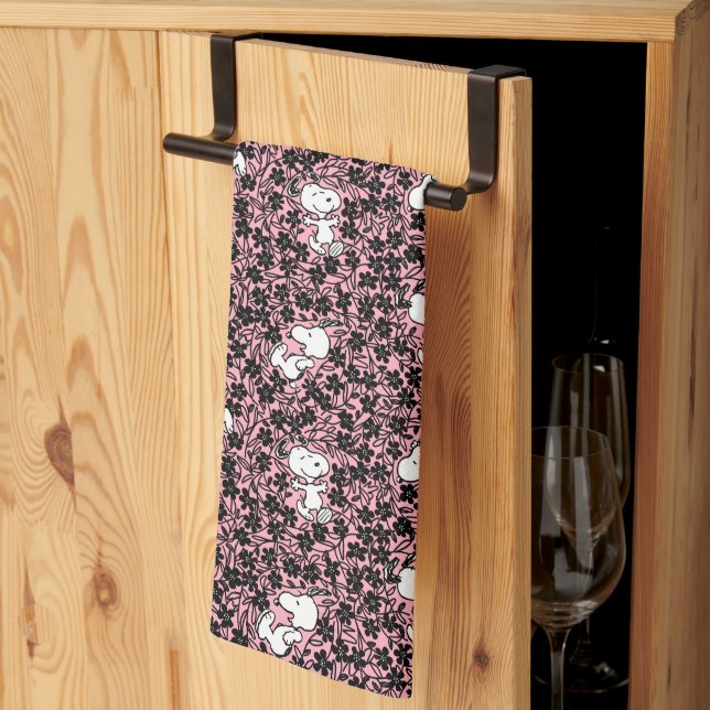 Linge De Cuisine cacahuètes | Snoopy Flower Vine Motif (Pliage en tiers)