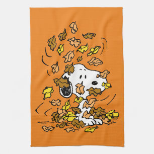 Linge De Cuisine cacahuètes Snoopy Pile de Feuilles