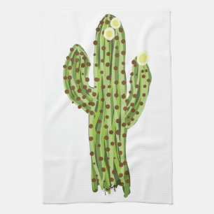 Linge De Cuisine Cactus de floraison de Saguaro