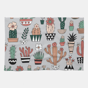 Linge De Cuisine Cactus en fleurs mignons : Motif à main